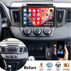 DAB+ 10" Android 15 Autoradio Für Toyota RAV4 2013-2018 Apple Carplay GPS BT 32G
