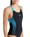arena Damenmode Badeanzug sportlich Gr 44 schwarz türkis openings 8063580 V back