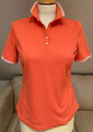 LIMITED SPORTS Tolles Damen Polo Shirt Gr S Orange mit weißen Akzenten TOP