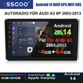 Für Audi A3 S3 RS3 2008-2012 9" 4+64G Android14 Autoradio GPS Navi Apple Carplay
