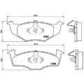 1x Bremsbelagsatz, Scheibenbremse BREMBO P 85 031 passend für AUDI SEAT SKODA