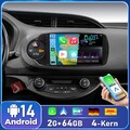 Android 14 Für Toyota Yaris 2011-2018 Autoradio GPS Navi FM 2+64GB DAB+ Carplay