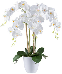 künstliche Orchidee REAL TOUCH H. 62cm weiß in weißem Melamintopf GASPER