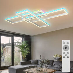 Deckenleuchte LED Deckenlampe RGB Farbwechsel Nachtlicht CCT dimmbar Alu grau