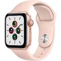 Apple Watch SE 40mm GPS + 4G Gold Aluminium mit Sportarmband Pink Sand gut