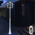 RGB LED Kandelaber Fernbedienung Außen Steh Lampe Dimmer Garten Weg Beleuchtung