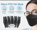 50x FFP2 Maske 4D Fisch Maske Mundschutz Masken Mundschutz CE Schwarz E9M0 LOVE