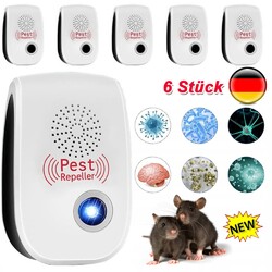 Ultraschall Schädlingsbekämpfer, 6 Stück, Ultraschall Mäuseabwehr, Elektronische