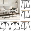 2er-Set Couchtisch Eckiger Beistelltisch Kaffeetisch mit Stahlgestell Satztisch