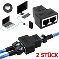 2x RJ45 LAN Splitter Y Verteiler Adapter Netzwerk 1zu2 Ethernet Kabel CAT5 CAT6