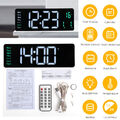 Große LED Digital Wanduhr mit Datum Temperatur Display Alarm Clock Fernbedienung
