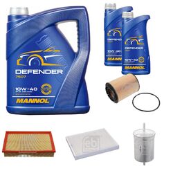 FEBI BILSTEIN Inspektionspaket 7L MANNOL Defender 10W-40 für VW Transporter V