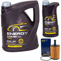 Motoröl Set MANNOL Energy Combi LL 5W-30 6 Liter + Ölfilter für VW Transporter V