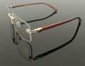 Luxus Herren Brille Holz/Metall Rahmen Rahmenlose Brille Diamond-2-BR-4