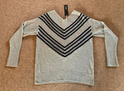 ESPRIT: Langarm-Pullover, braun mit etwas blau,Gr. L, ungetragen, mit Schildchen