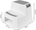 2-stufige Tritthocker Kinder Anti-Rutsch Trittschemel Hocker Badhocker Grau/Weiß