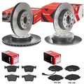 brembo BREMSSCHEIBEN + BELÄGE VORNE+HINTEN passend für AUDI A3 8V TT FV LEON 5F