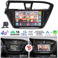 9" 6+128G CarPlay Android 14 Autoradio GPS Navi RDS BT Für Hyundai i20 2014-2017