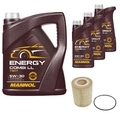 FEBI BILSTEIN Ölfilter 8L MANNOL Energy Combi LL 5W-30 für Land Rover Discovery