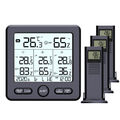 Digital & Wetterstation Thermometer Hygrometer mit 3 Innen Außen Sensor