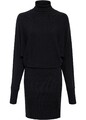 Strickkleid Gr. 36/38 Schwarz Mini-Strick-Kleid Langarm Freizeitkleid 1xget NEUw