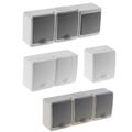 Aufputz Schalter Steckdose 1- 2- 3- fach Feuchtraum Weiss & Grau IP44 10A/250V
