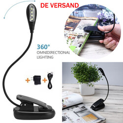 LED Leselampe Flexibel Tischleuchte Klemmlampe Buchlampe Tisch-Lampe Leuchte DHL