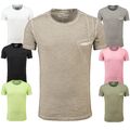 Key Largo Herren Uni Basic T-Shirt Philippo vintage Look mit Brusttasche SlimFit