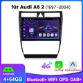 DAB+Android 14 6+128G Autoradio Navi Carplay SWC Für Audi A6 S6 RS6 C5 1997-2004