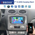Autoradio Apple Carplay 4+64G BT Für Ford Focus II Mk2 Mondeo C-MAX S-MAX Galaxy