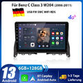 Für Mercedes Benz C-Klasse W204 S204 GPS Navi Autoradio Android 13 Carplay DAB+
