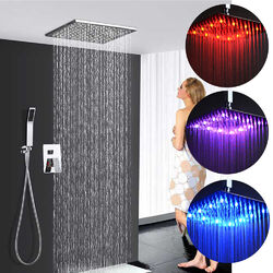 Unterputz Duscharmatur Set LED Regendusche Kopfbrause Mischbatterie System DE