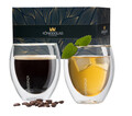 Doppelwandige Gläser Set Latte Macchiato Glas Thermo 250 ML Kaffee Tee Cocktail