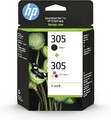 HP 305 (6ZD17AE) Original Printer Cartridge, 1 x Black, 1 x Color for HP DeskJe