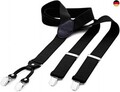 DonDon Hosenträger Herren breit 3,5 cm mit 4 Hosenträger Clips extra stark in Y