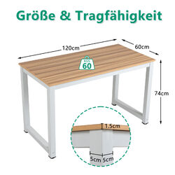 Schreibtisch Computertisch Bürotisch PC Tisch Arbeitszimmer Esstisch 120 x 60cm
