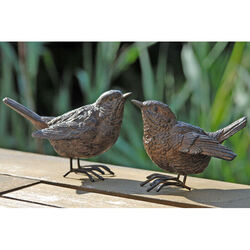 Dekovogel Spatz 6cm Rostbraun Vogel Vogelfigur Gartenfigur Kunstharz