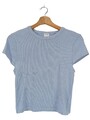 BERSHKA Rippshirt Damen Shirt Gr. DE 38 blau Casual-Look