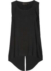 Viskose Blusentop Gr. 42 Schwarz Damen-Top Shirt Bluse Tunika ohne Ärmel Neu