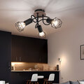 Deckenleuchte Lampe Holzleuchte Rondell Wohnzimmerlampe Käfig Spot beweglich