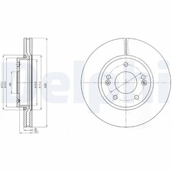 2x DELPHI Bremsscheibe BG4281C für CEE VENGA KIA PRO SW HYUNDAI JC ED i30 FD LPG