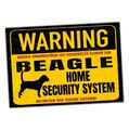Beagle English Beagel Dog Schild Warning Security System Türschild Hundeschild W