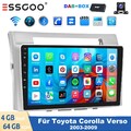 Für Toyota Corolla Verso 2003-2009 64G Android13 Autoradio Carplay DAB+ GPS Navi