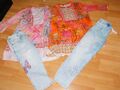 Tolles Tredy Set 2x Jeans & 2x Kleid Tunika Orange Rosa Bunt Gr. 2 ca. Gr. 42