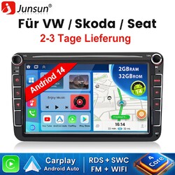 DAB+ Android 14 AutoRadio Carplay GPS Navi Für VW Golf 5 6 Polo T5 Touran Passat