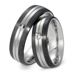 Trauringe Partnerringe Eheringe Carbon Titan Factory 52474 Paarpreis