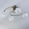 Lindby 4-flammige Deckenlampe Deckenleuchte Leuchte Lampe Svean Glas silber E516