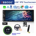 Android14 6+128G 1 Din Autoradio Carplay 6,86 Zoll Bluetooth FM/RDS GPS Cam DAB+