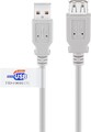 Goobay 68916 USB 2.0 Hi-Speed Verlängerungskabel mit USB Zertifikat, Grau, 5 m -