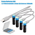 Kratax AAA Batterien 1,5V USB Wiederaufladbare Lithium Batterien 1000mW AAA Akku